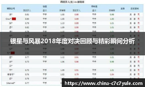 银星与风暴2018年度对决回顾与精彩瞬间分析